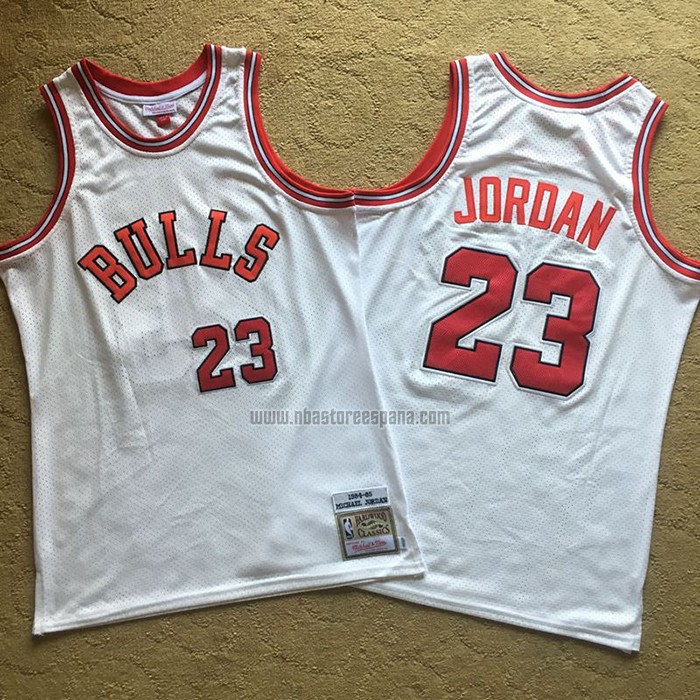 Camiseta Chicago Bulls Michael Jordan NO 23 Mitchell & Ness 1984-85 Blanco